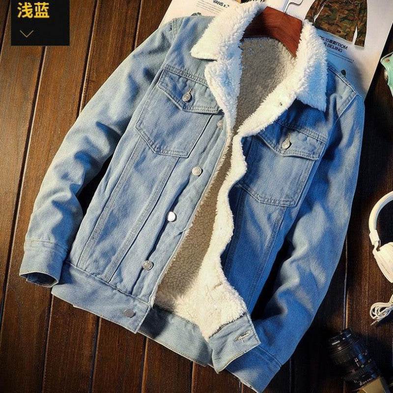 Winter Fleece-lined Denim Coat For Men Thickened Jeans jacket - EX-STOCK Canada