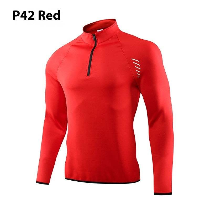 Half Zipper Long Sleeve Workout Top Outdoor Running Quick-drying Gym Shirt - EX-STOCK Canada