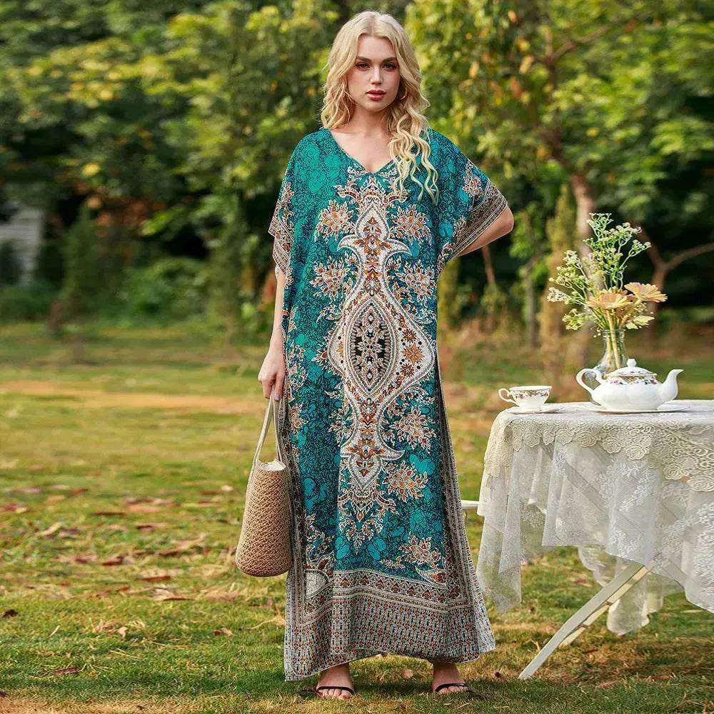 Women's Middle East Plus Size Loose Robe Seaside Resort Dress Maternity Dress - EX-STOCK Canada