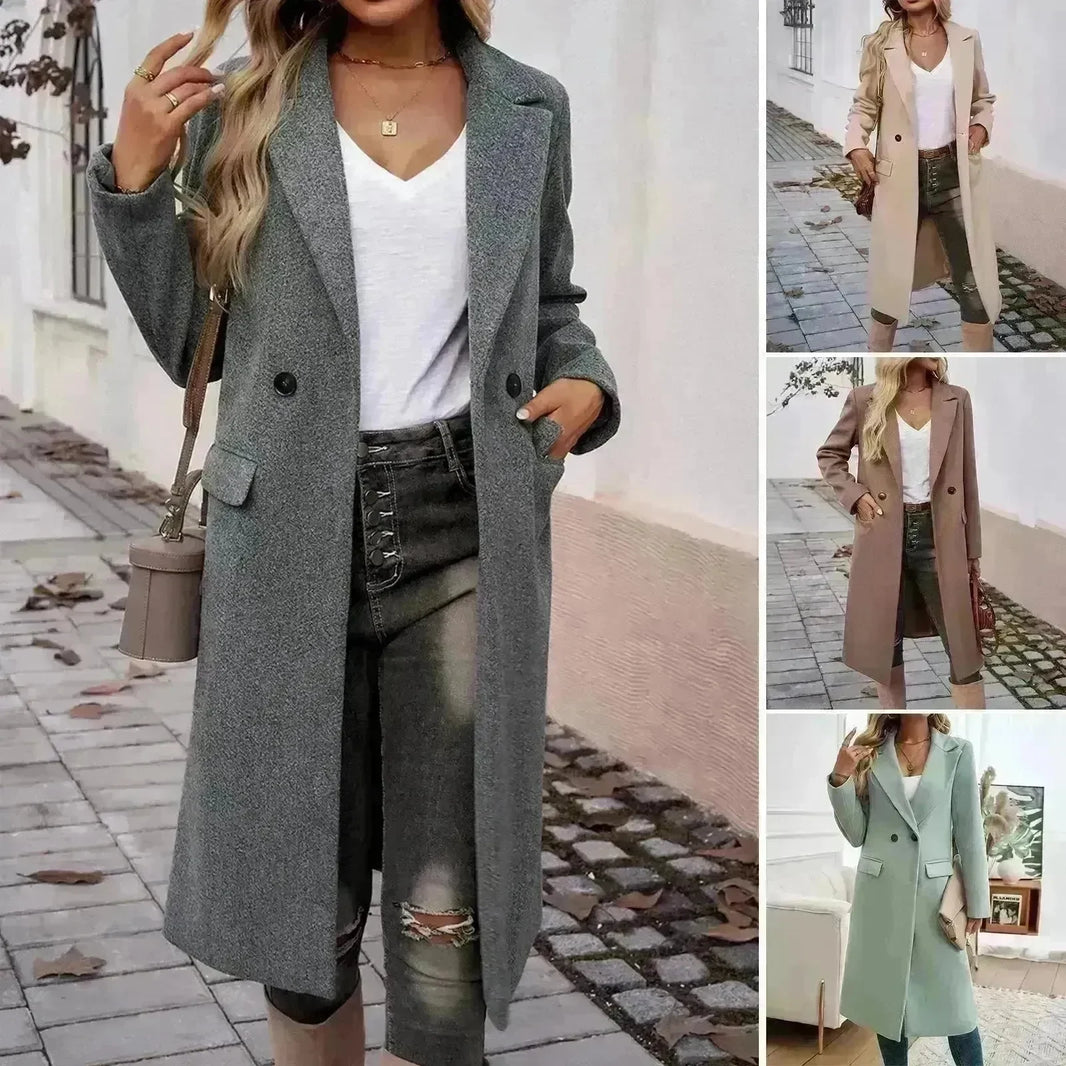 Winter Classy Lapel Trench Coat for women - EX-STOCK CANADA