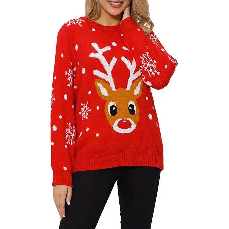 Christmas Reindeer Jacquard Knitted Sweater - EX-STOCK Canada