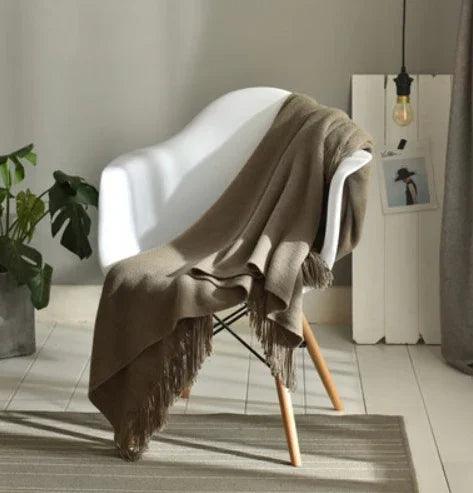 Fringed Knitted Small Blanket Napping Blanket Sofa Blanket EX-STOCK Canada