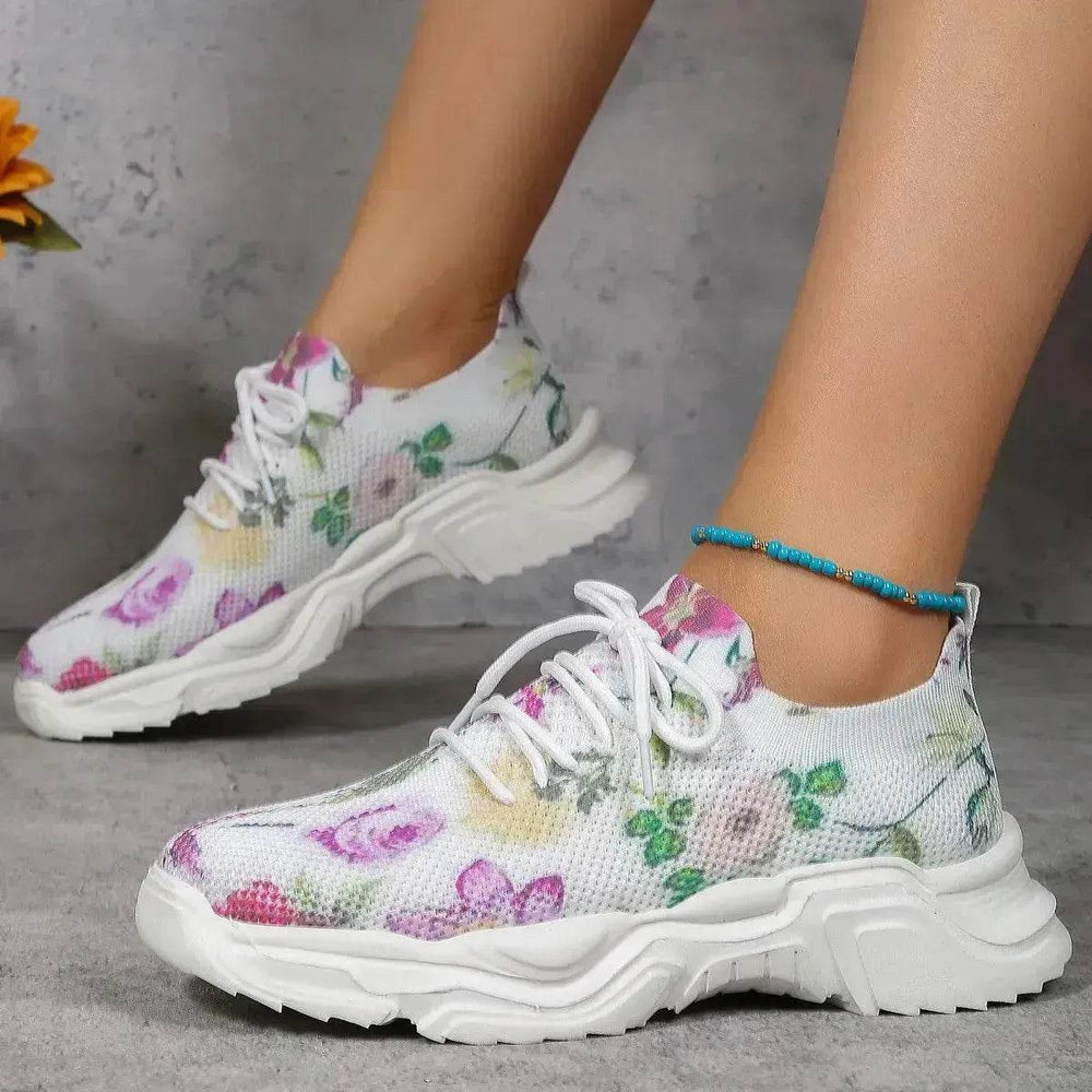 Flower Sports Running Shoes Women's Fashion Flat Sneakers - EX-STOCK Canada