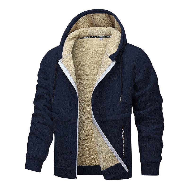 Veste sweat épaissie en laine d'agneau pour hommesEX-STOCK Canada