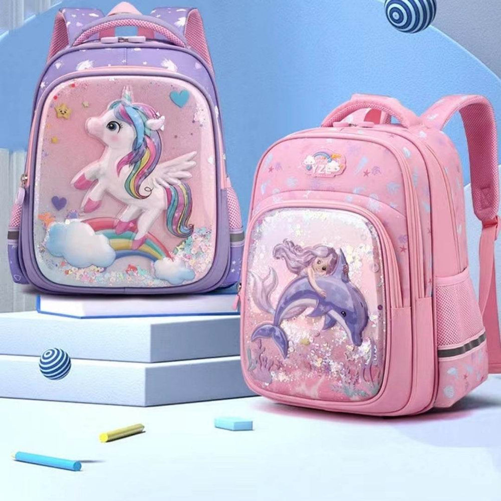 Primary School Cute Cartoon Mermaid Girls Backpack - EX-STOCK Canada