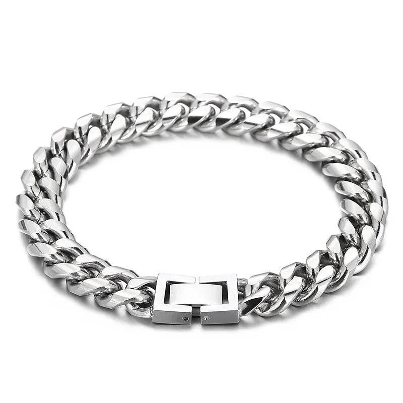 Cuban Link Chain Trimming Chain Jewelry Buckle Titanium Steel Bracelet - EX-STOCK Canada