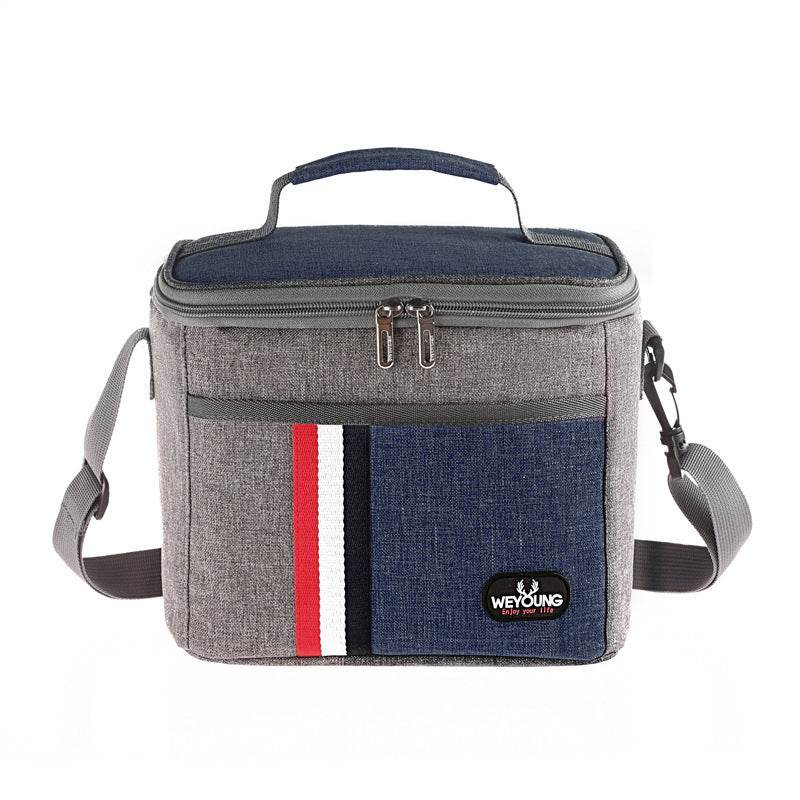 Striped Insulated Lunch Bag – Stylish Portable Tote for Work - EX-STOCK Canada