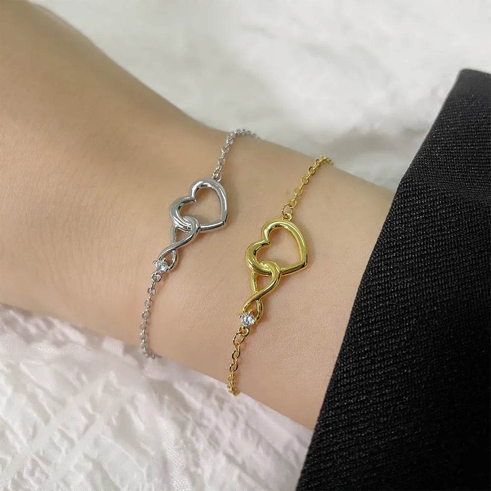 Heart-shape Bracelet Fashion Jewelry Versatile Love Bracelet Gift For Girlfriend Valentine's Day - EX-STOCK Canada