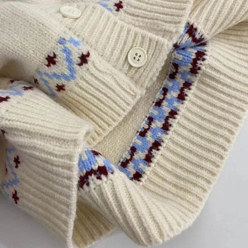 Thickened Jacquard button Knitted Sweater for Women Autumn And Winter - EX-STOCK Canada