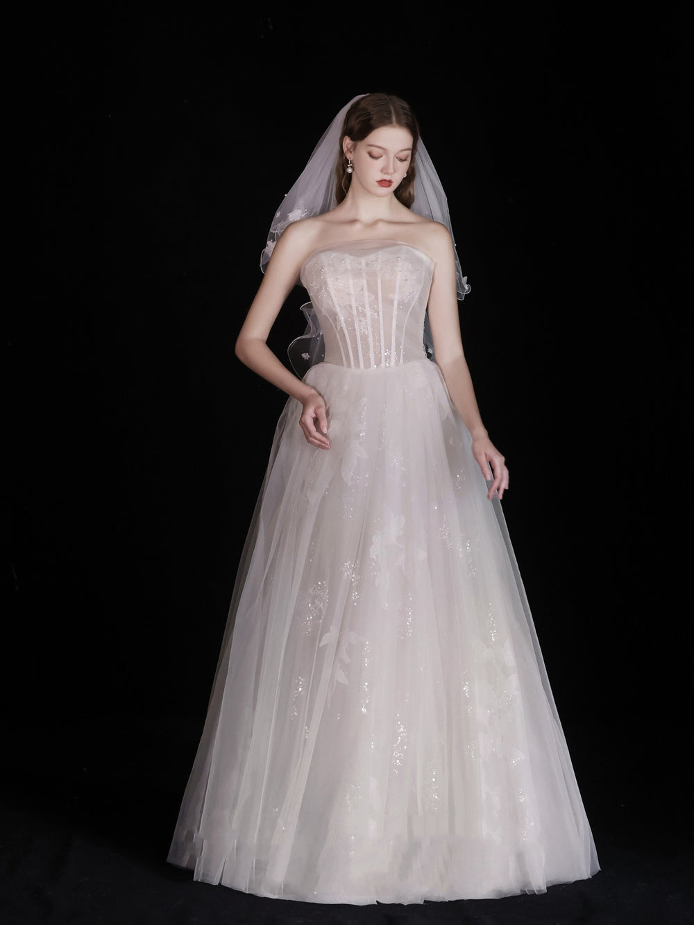 White Wedding Bridal Dress Light Yarn Dinner Tube Top Dress EX-STOCK Canada