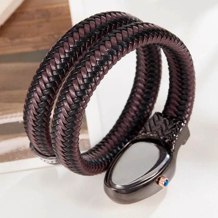 Snake Watch Fashion, Quartz Watch With Diamond Leather Strap - EX-STOCK Canada