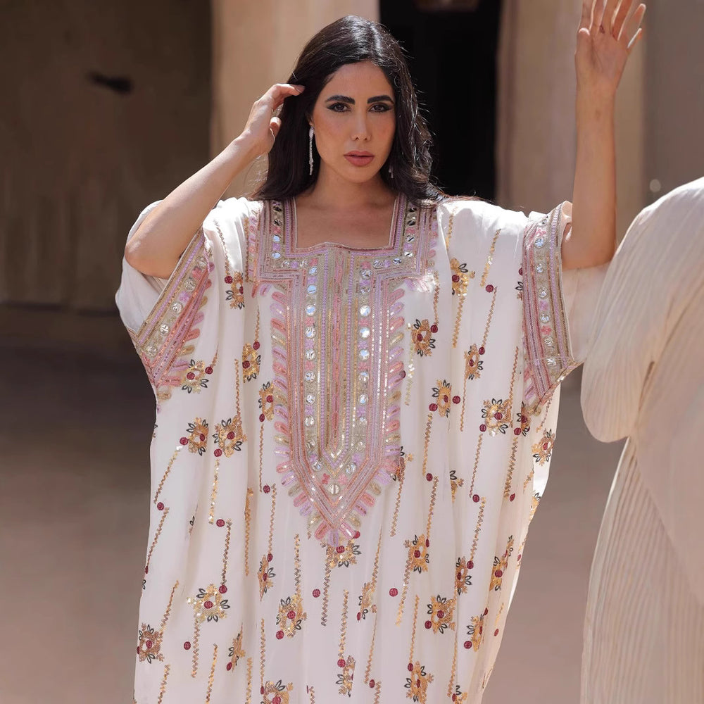 Loose Long Muslim Dress Kaftan With Headscarf - EX-STOCK Canada