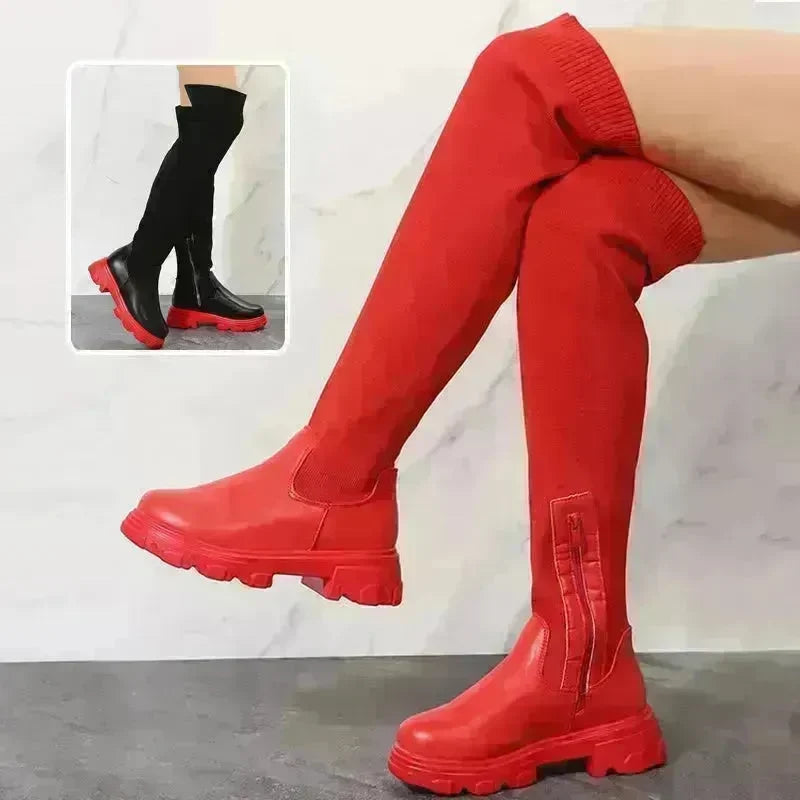 Long Boots Women Winter Shoes Fashion Side Zipper Knee High Boots - EX-STOCK CANADA