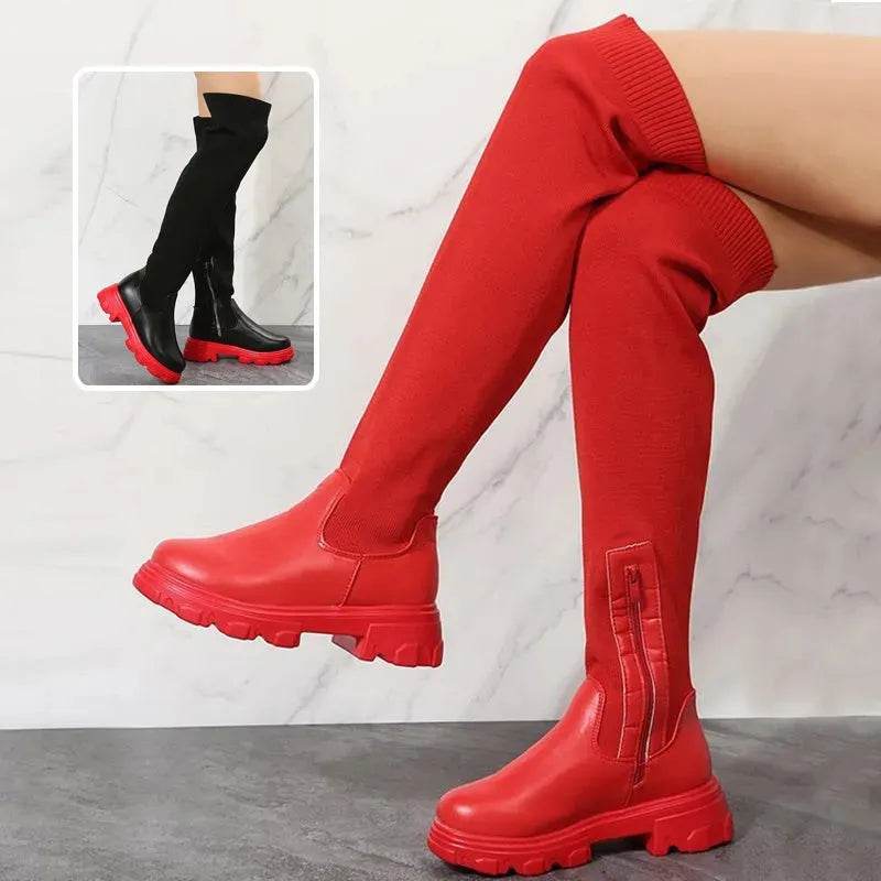 Long Boots Women Winter Shoes Fashion Side Zipper Knee High Boots - EX-STOCK Canada