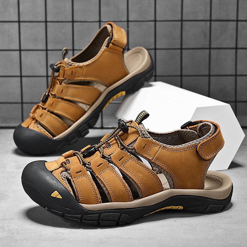 Top Layer Leather Plus Size Men's Beach Sandals EX-STOCK CANADA