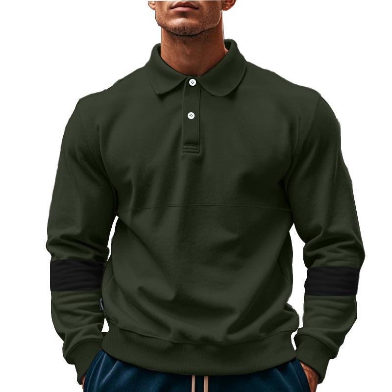 Fashion Long-sleeved Lapel Polo Shirt With Button Men's Loose Casual Sports Top Fall Spring Clothing EX-STOCK Canada