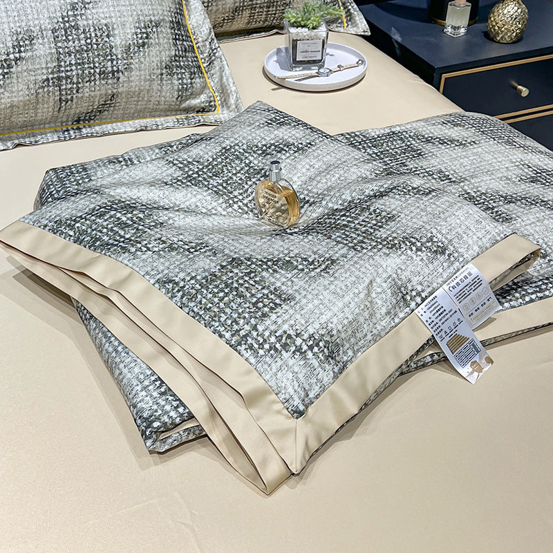 Trapunta estiva in Tencel, set di quattro pezzi in seta lavataEX-STOCK Canada