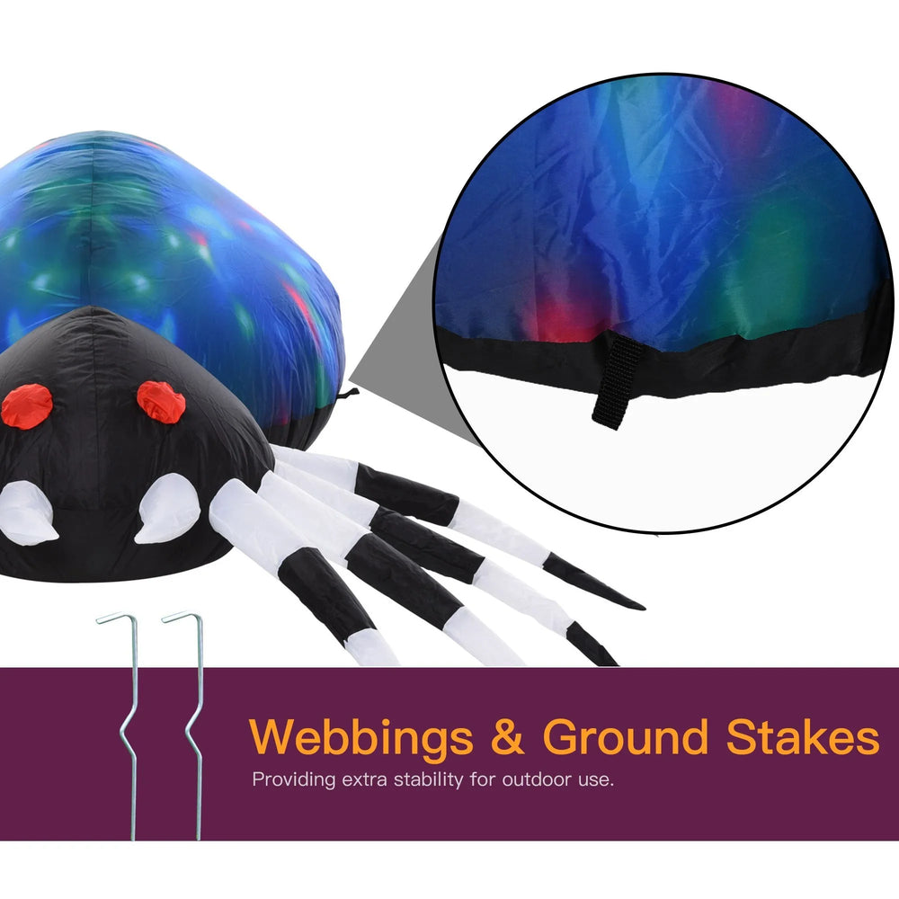 5Ft Long Halloween Giant Scary Spider LED Lighted Airblown Inflatable Lawn Decoration Holiday Season Garden Decor EX-STOCK Canada