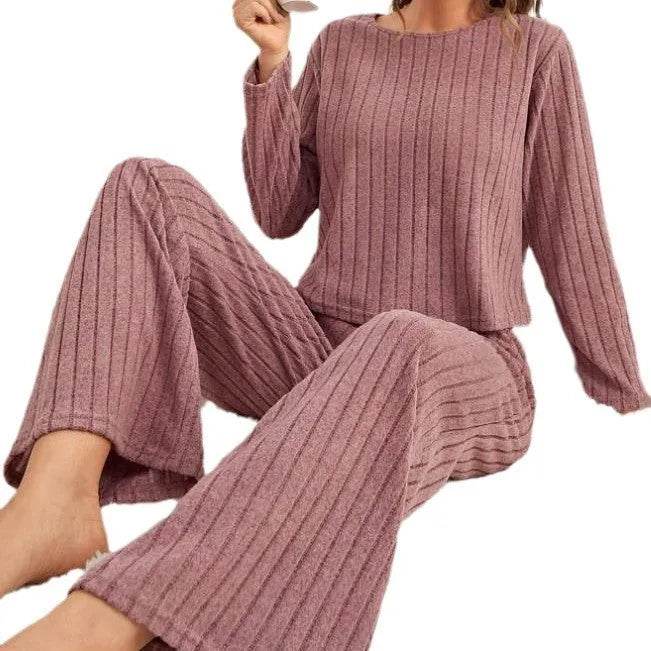 Round Neck Loose Trousers Suit Homewear - EX-STOCK Canada