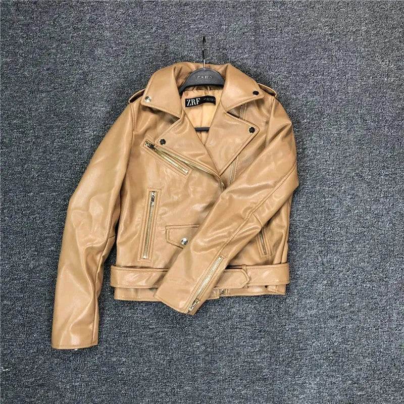 Women Fashion Leather Long sleeve Jacket - EX-STOCK Canada