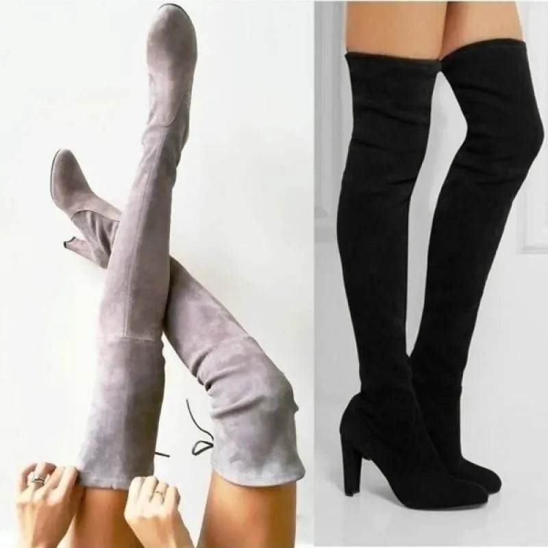 Black Knee High Boots For Women Shoes High Heel Long Boots - EX-STOCK Canada