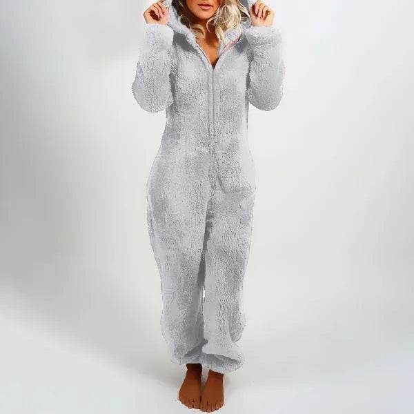 Women Polar Bear Winter hooded pajamas Jumpsuit Lounge wear Sleep wear - EX-STOCK Canada