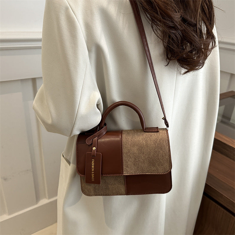 Textured Patchwork Tote Bag