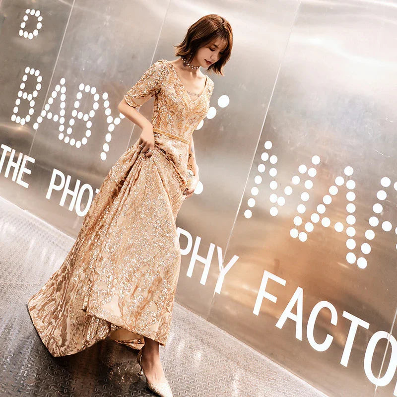 Women's Long Chinese Style Toast Dress For Dinner EX-STOCK Canada