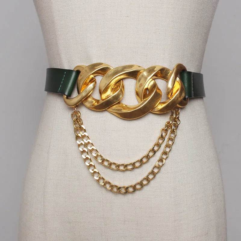 Street shot fashion metal chain link Waist Belt women - EX-STOCK Canada