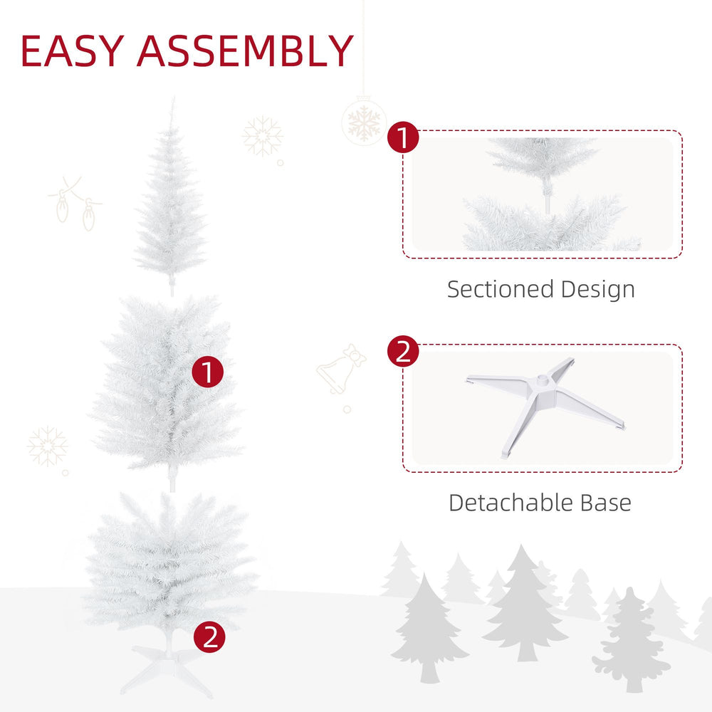 6 FT Christmas Tree Classic Tree Holiday Indoor Decoration, With Stable Plastic Base, White EX-STOCK Canada