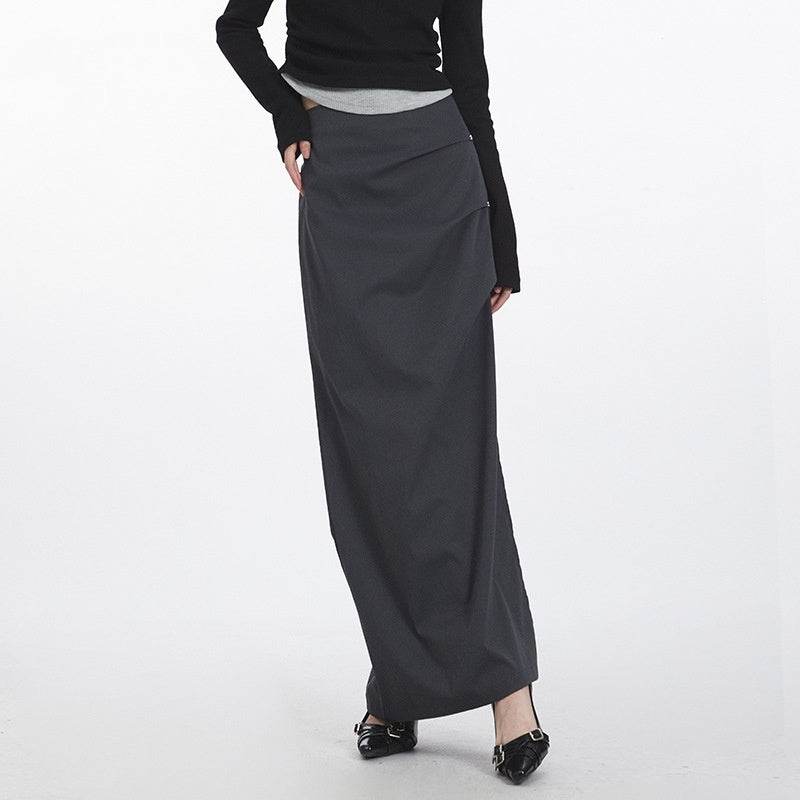 Retro Design Casual Temperament Side Slit long Pencil Skirt for work - EX-STOCK Canada