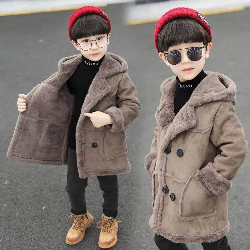 Fashion Boys' Suede Padded Trench Coat - EX-STOCK Canada