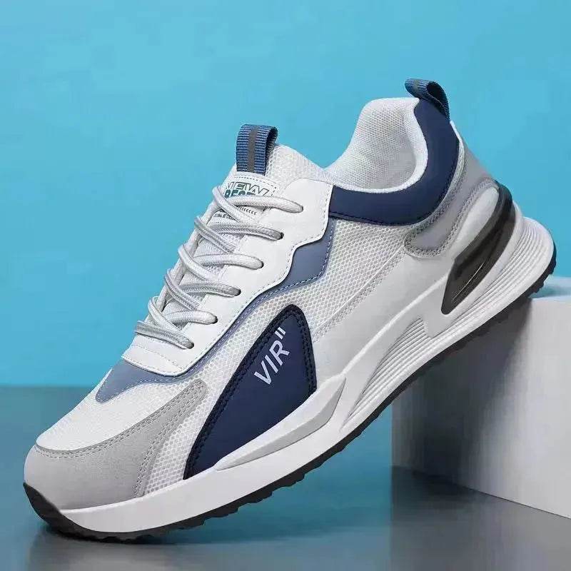 Men's Color Block Mesh Shoes Fashion Casual Lace-up Sneakers Outdoor Breathable Running Sports Shoes - EX-STOCK Canada