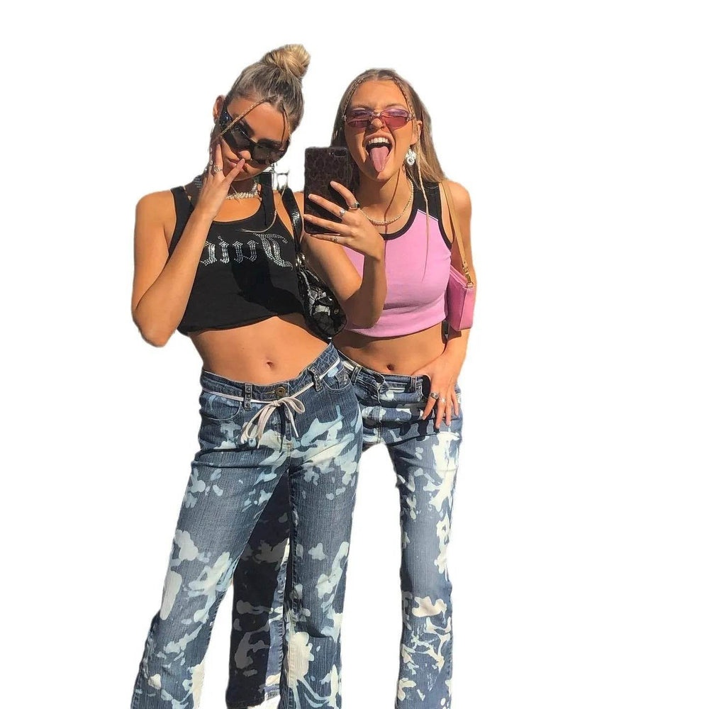 Slim Fit Slimming Versatile Personality Bootcut Jeans Pants women - EX-STOCK Canada