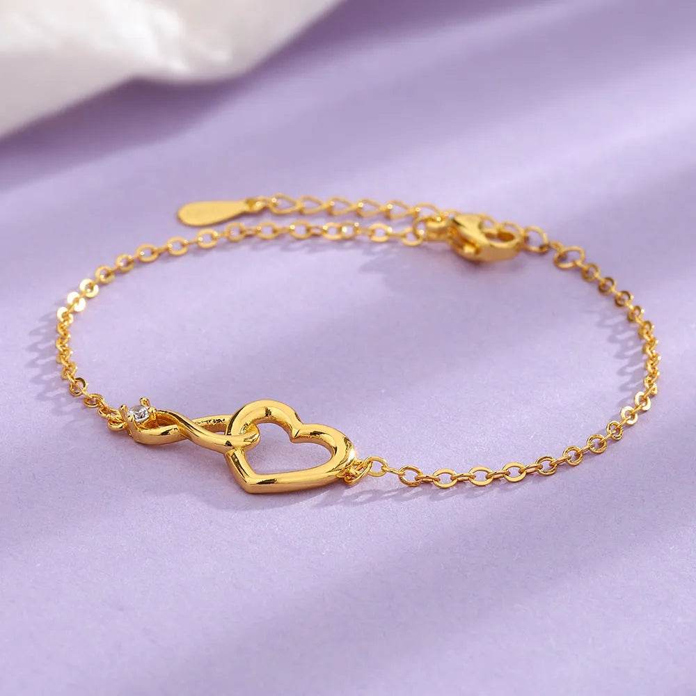 Heart-shape Bracelet Fashion Jewelry Versatile Love Bracelet Gift For Girlfriend Valentine's Day - EX-STOCK Canada