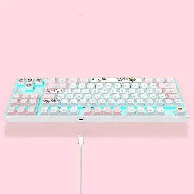 87 Key Rgb Light Effect Green Axis Portable Mechanical Keyboard - EX-STOCK Canada