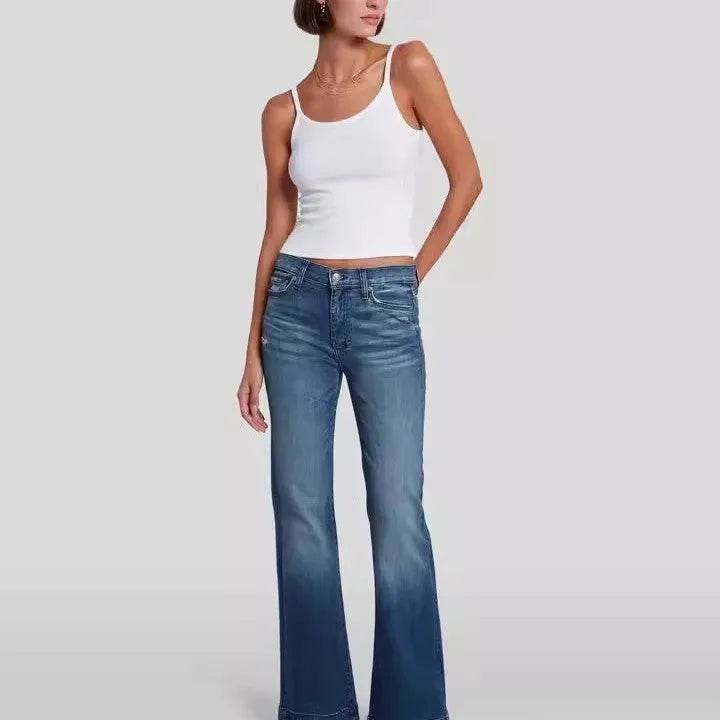 Retro Hip Lifting Stretch Bootcut Jeans Pants women - EX-STOCK Canada