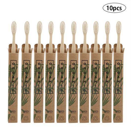 10pcs Bamboo toothbrushes - EX-STOCK Canada