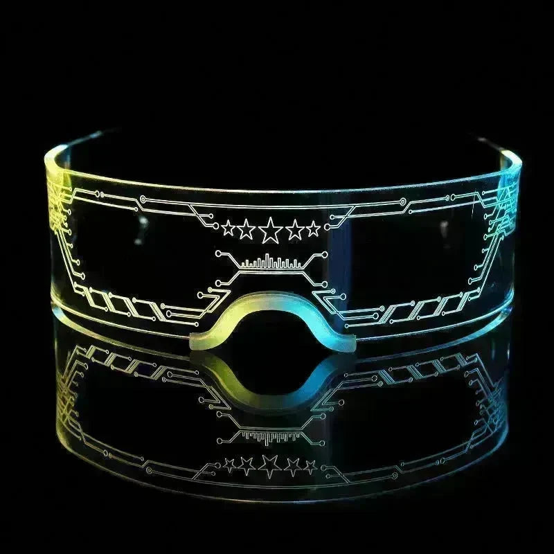 Trendy Unisex 3D Luminous LED Light up Glasses for cosplay Rave Festivals Bars Clubs Parties Futuristic Light up Eyeglass - EX-STOCK CANADA