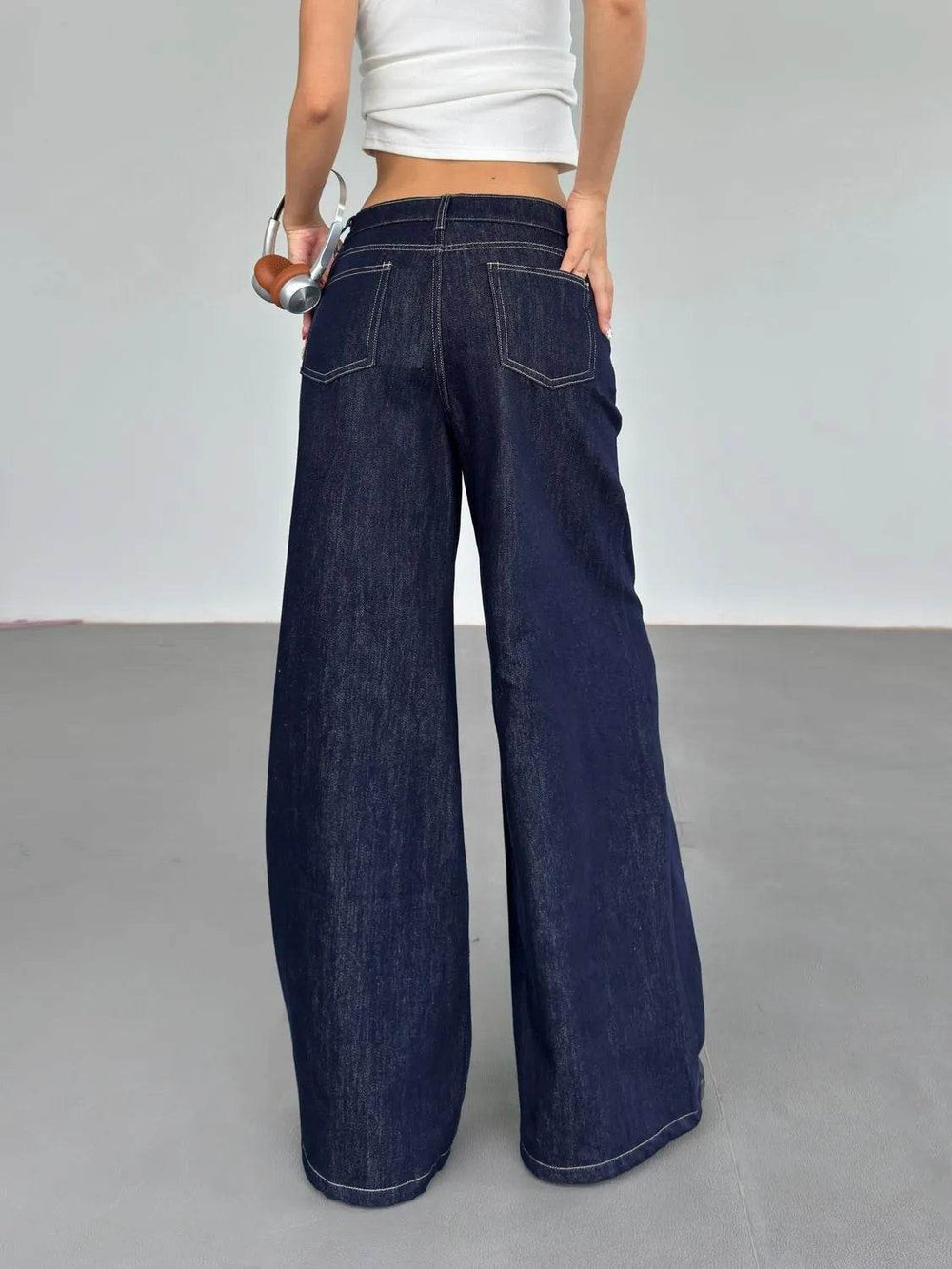 Fashion American Retro Wide Leg Baggy Jeans Pant For Women - EX-STOCK Canada