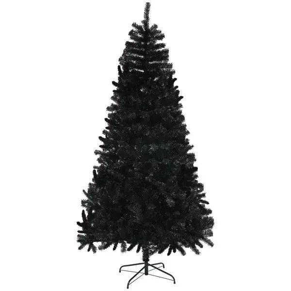 7.5ft Artificial Christmas Trees With Auto Open And Steel Base, Black EX-STOCK Canada