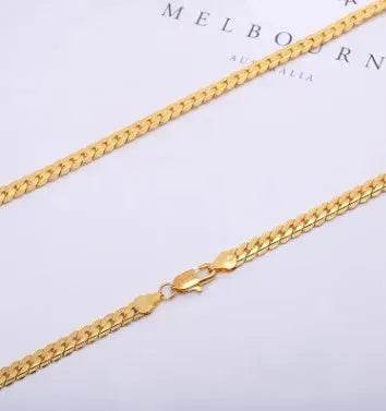 Men Necklace Gold Tone Snake Chain - EX-STOCK Canada