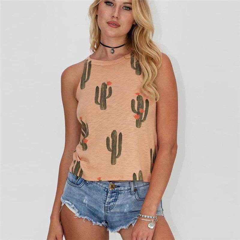 Summer Halter neck blouse top Cactus Print Women - EX-STOCK Canada