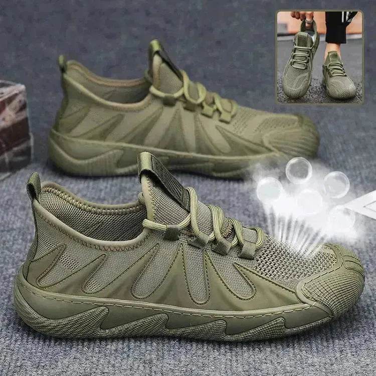 Breathable Mesh Sports Shoes Casual Lace-up Sneakers Men Non-slip Shoes - EX-STOCK Canada