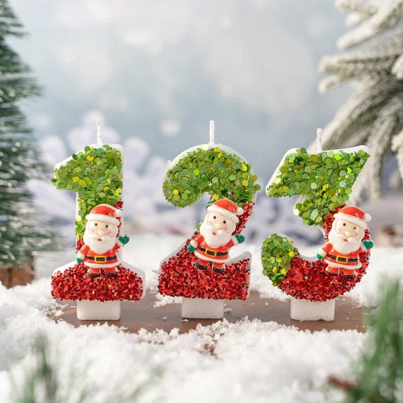 شمعة سانتا كلوز الرقمية 0-9 ديكور يدوي الصنع للقيام به بنفسكEX-STOCK Canada