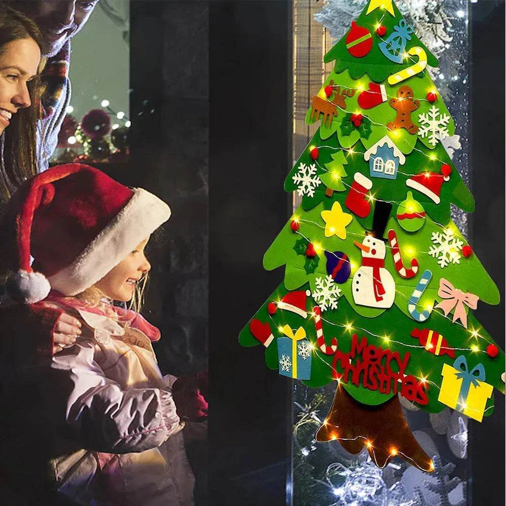 Children's DIY felt Christmas tree with lights - EX-STOCK Canada