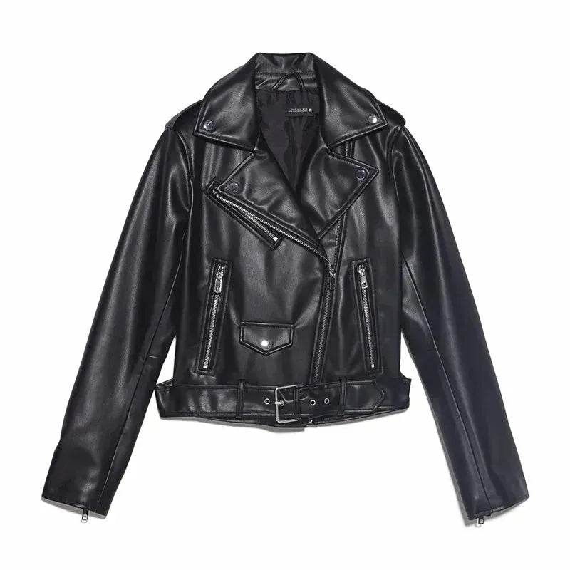 Women Fashion Leather Long sleeve Jacket - EX-STOCK Canada