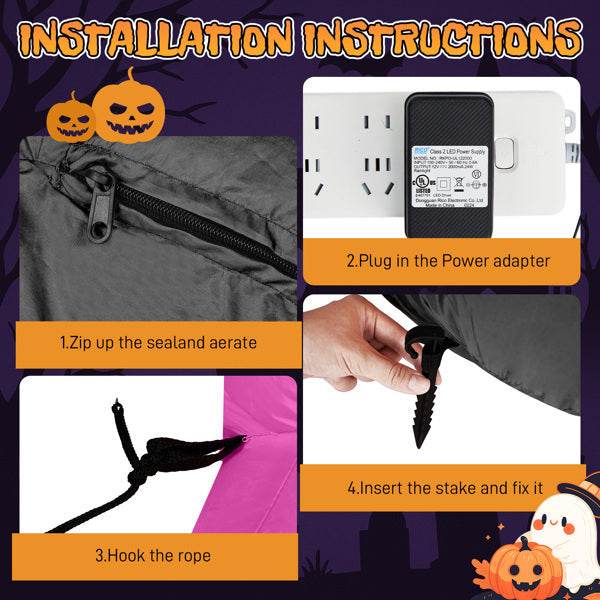 12ft Caped Pumpkin Man, Halloween Inflatable Decoration 12V - EX-STOCK Canada