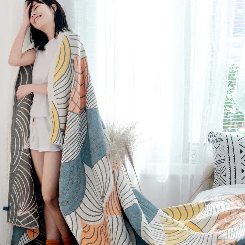 Couette serviette en gaze simple double couverture chauffante pour climatisationEX-STOCK Canada