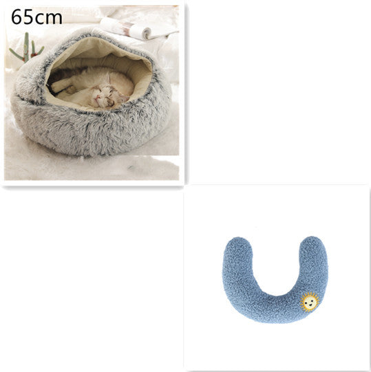 2 In 1 Dog And Cat Bed Pet Winter Bed Round Plush Warm Bed House Soft Long Plush Pets Bed Pet Products EX-STOCK Canada
